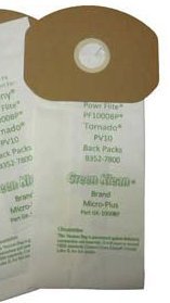 Karcher / Tornado PacVac PV10 Green Klean Vacuum Cleaner Bags 100 Individual Bags OEM #: B352-7800Includes!