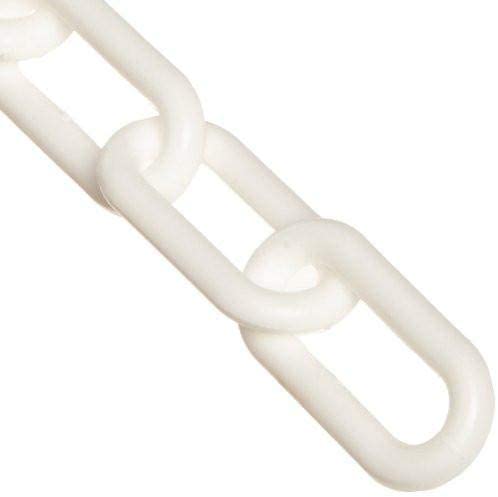 Plastic Barrier Chain, 6mm 1.5" Diameter, 100' Length, White