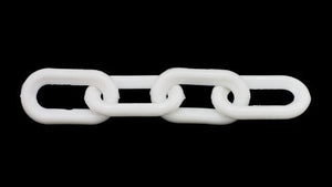 White Plastic Chain 500 Feet 4mm 1"  link