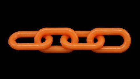 Orange Plastic Chain 1.5 Inch (6mm) 50 Feet