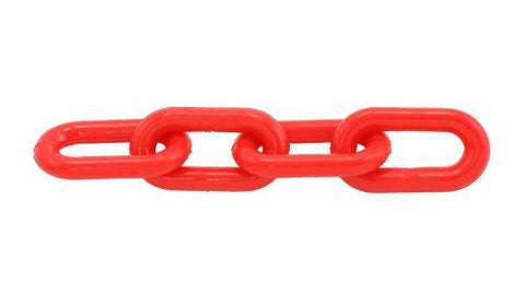 Heavy Duty Plastic Barrier Chain, 2" (8mm) X 50', Red