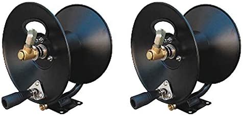 General Pump D30002 3/8" x 100' Steel Hose Reel with Swivel Arm and Mounting Bracket, 4000 PSI (2-(Pack))