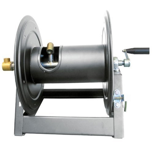 General Pump DHRA50450 Charcoal Steel A-Frame Hose Reel with Stainless Steel Swivel, 5000 psi, 3/8" x 450', Gray