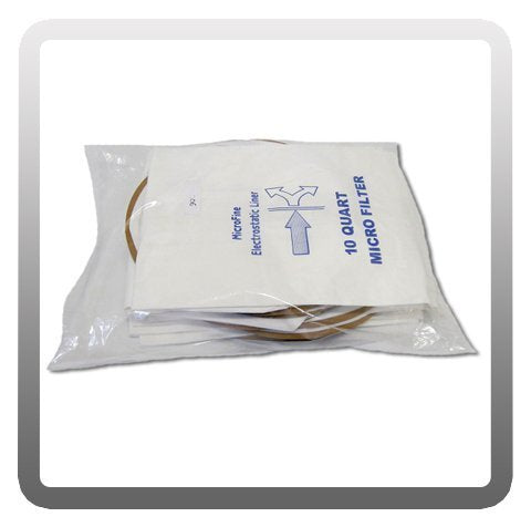 Sandia 10-0006 Vacuum Micro-Lined Filter Bag for Raven, Backpack Vacuum, 10 quart (Pack of 10) - CalCleaningEquipment