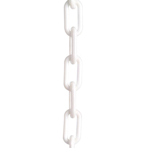 Plastic Chain, 1-1/2 In x 50 ft, White