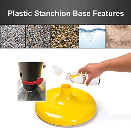 PLASTIC STANCHION IN YELLOW + 32' CHAIN, 4 PCS w/C-Hook