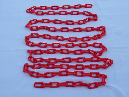 2" (8 MM) Plastic Chain in Red, 50 feet Length