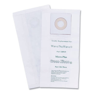Green Klean® Gk-Wave-P Replacement Vac Bags, Windsor Wave 28, Nuwave, Chariot Ivac 34 Vacs