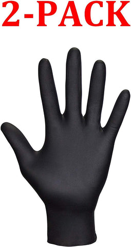 SAS Safety 66520 Raven Powder-Free Disposable Black Nitrile 6 Mil Gloves, Double-Extra Large, 100 Gloves by Weight (2-Pack) - CalCleaningEquipment