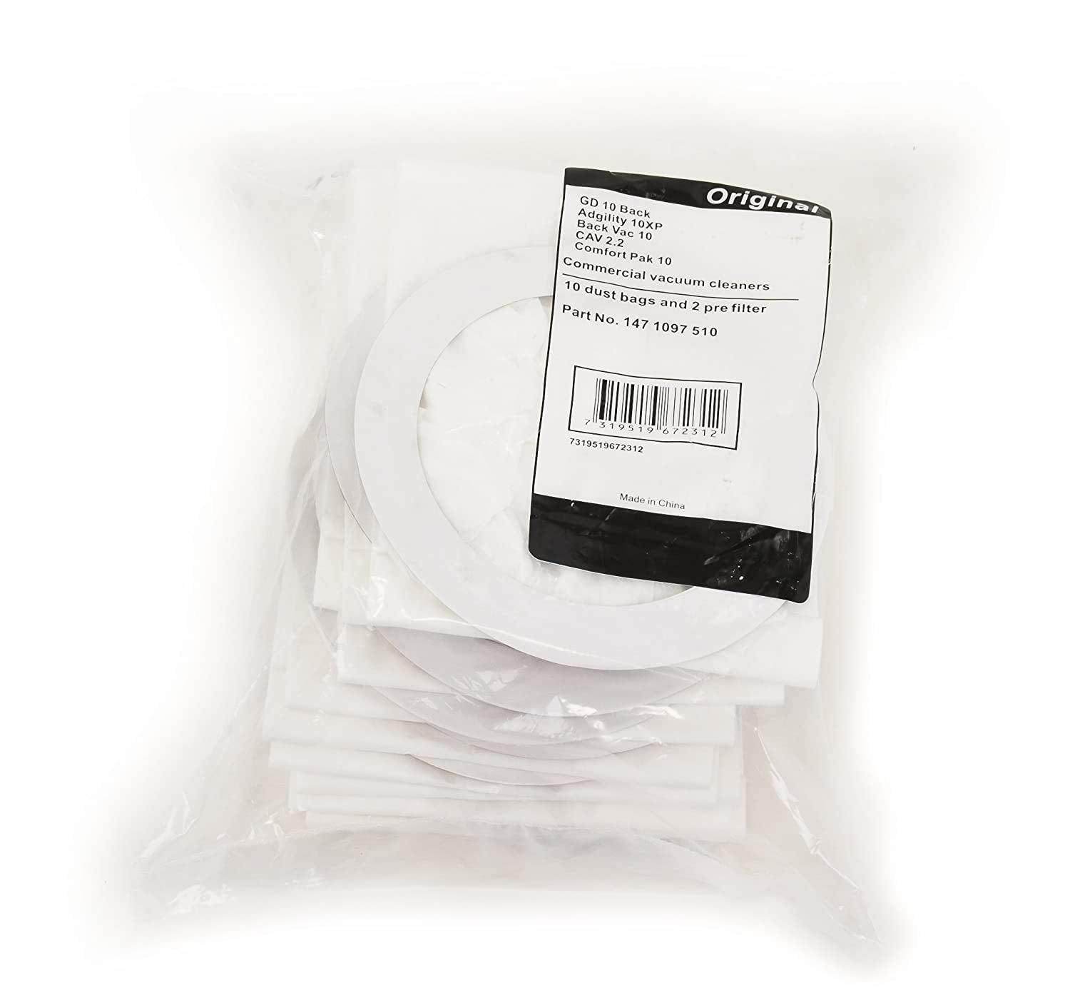 Advance Dust bags, 10 Qt., Pkg of 10 (1471097510) for Adgility XP