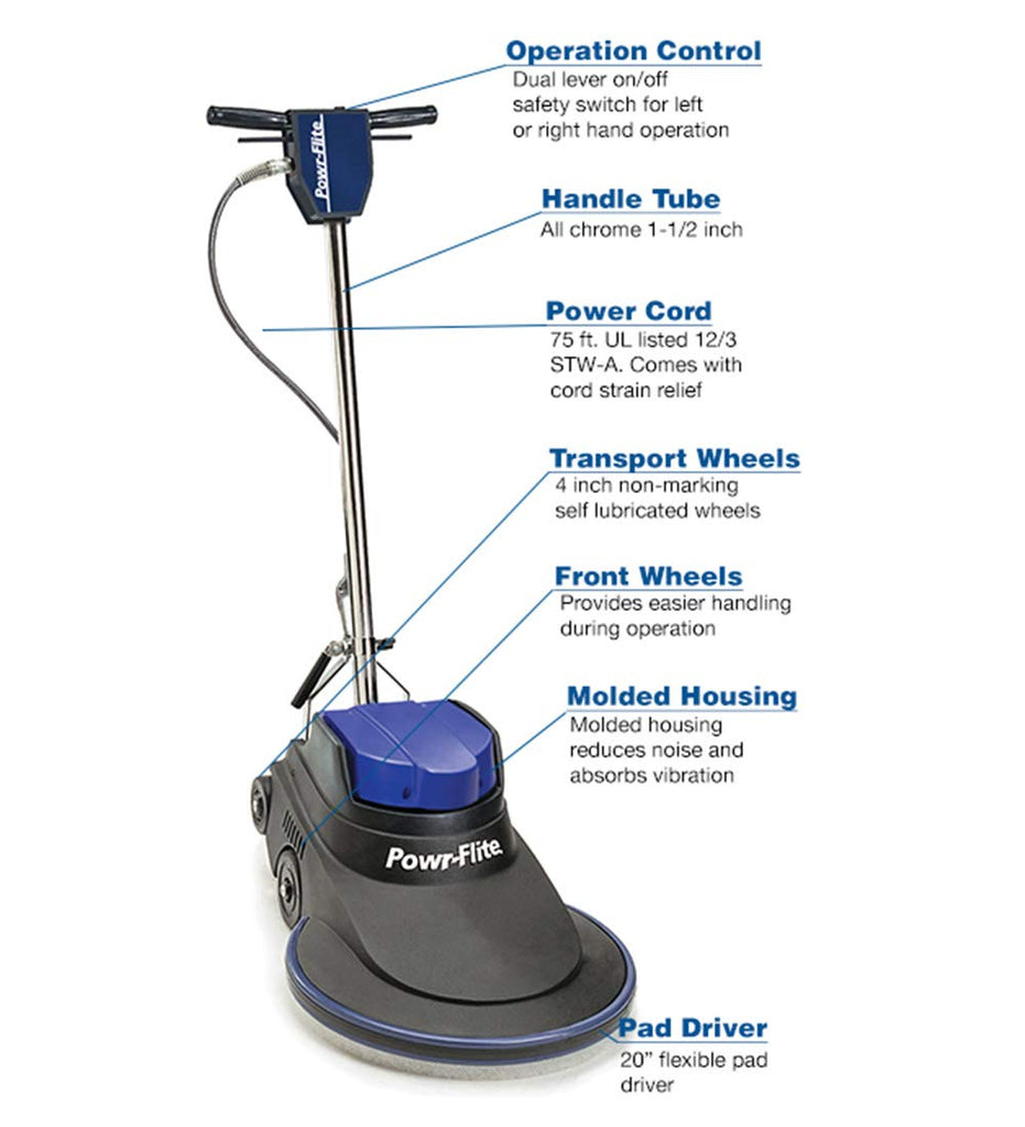 ProLux Core 13 Heavy Duty Commercial Polisher Floor Buffer Machine Scrubber and 5 Pads