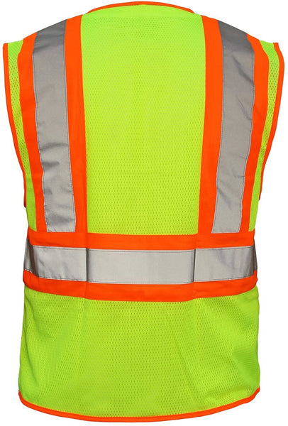 SAS Safety 690-2110 Flame Retardant Vest, Class 2 Yellow with 2" Reflective Contrasting Trim - XLrg - CalCleaningEquipment