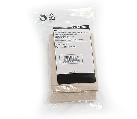 Clarke 1471058500 Commercial Dust Bag Kit - Package Of 10 Bags And 2 Pre-Filters - CalCleaningEquipment