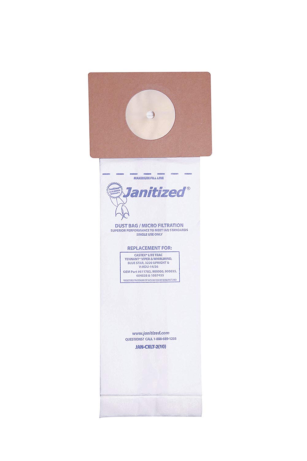 Janitized JAN-CXLT-2(10) Premium Replacement Commercial Vacuum Paper Bag, - CalCleaningEquipment
