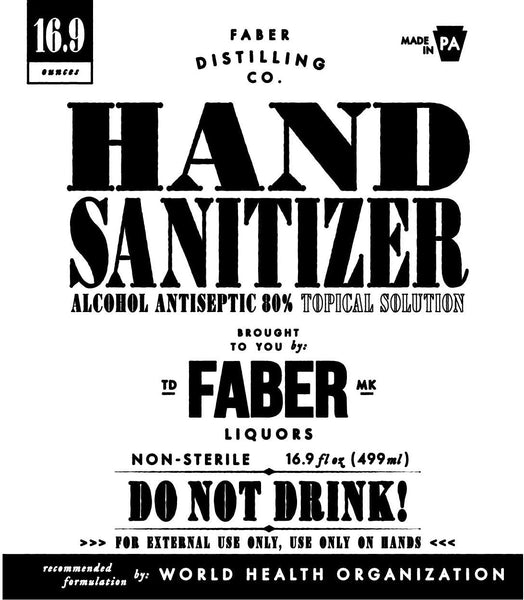 Faber Hand Sanitizer Unscented Liquid Antiseptic Hand Sanitizer 3 pack 16oz Bottles