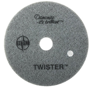 Americo Manufacturing 435327 Twister White 800 Grit Floor Pad for Step 1 Deep Cleaning (2 Pack), 27" - CalCleaningEquipment