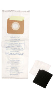 Janitized JAN-CMPROH-3(3) High Efficiency Premium Replacement Commercial Vacuum Paper Bag for CleanMax Pro, Tornado CK 14, OEM#CMH-6, CMPS-SF, 90141 and 90145 (Pack of 3)