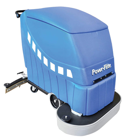 Powr-Flite PAS28-DXBC Self-Propelled Battery Powered Automatic Scrubber, 225 rpm, 28" - CalCleaningEquipment