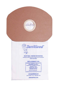 Janitized JAN-KAPV6-2(10) Paper Premium Replacement Commercial Vacuum Bag for Sanitaire, Tornado Pac-Vac, Koblenz, Tennant, Powr-Flite Backpack Vacuum Cleaners (10-10 Packs) - CalCleaningEquipment