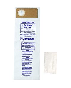 Janitized JAN-LPH4-2(10) Paper Premium Replacement Commercial Vacuum Bag For Euroclean Pro, Lindhaus Healthcare Pro, RX HEPA,CH Pro, Dynamic Vacuum Cleaners (10-10 packs) - CalCleaningEquipment